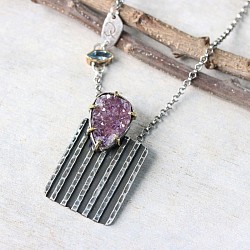 purple druzy necklace