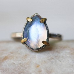 moonstone ring in silver