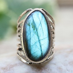 labradorite skeleton ring