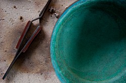 Brass cup for curing and polishing silver