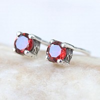 Simple garnet earrings one of our most popular gifts for January birthdays
