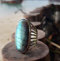 ethically sourced labradorite gem in house silver design